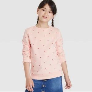Cat & Jack Peach Crewneck Fleece Pullover Sweatshirt